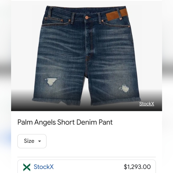 Luxury brand Palm Angel Manhattan jean shorts, indigo size 33 - Picture 4 of 4